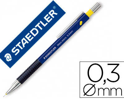 porte-mine-staedtler-mars-micr-o-0-3mm-embout-et-agrafe-matalliques-grip-caoutchouc-amortisseur-mine