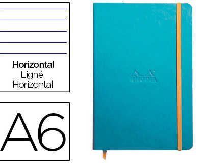 carnet-rhodia-webnotebook-a6-9-x14cm-couverture-simili-cuir-turquoise-192-pages-90g-ligna-alastique-marque-page-orange