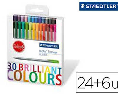 stylo-feutre-staedtler-triplus-fineliner-334-pointe-superfine-0-3mm-encre-dry-safe-atui-carton-24-6-coloris-assortis