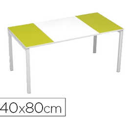 bureau-paperflow-easydesk-140x-80cm-pieds-acier-laqua-blanc-plateau-blanc-vert