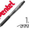 STYLO-BILLE PENTEL WOW POINTE 1MM RATRACTABLE GRIP CAOUTCHOUC CORPS TRIANGULAIRE ERGONOMIQUE ENCRE COLORIS NOIR