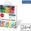 STYLO-FEUTRE STAEDTLER TRIPLUS FINELINER 334 POINTE SUPERFINE 0.3MM ENCRE DRY SAFE ATUI CARTON 24+6 COLORIS ASSORTIS