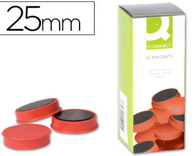 aimant-q-connect-diametre-25mm-affichage-signalisation-toutes-surfaces-matalliques-coloris-rouge-bo-te-10-unitas