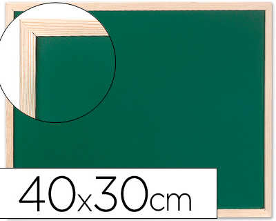 tableau-vert-q-connect-mural-cadre-en-bois-laqu-craie-l-ger-r-sistant-nettoyage-facile-accessoires-fixation-mur-40x30cm