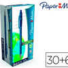 STYLO-BILLE PAPER MATE FLEXIGR IP ALITE ACRITURE LARGE 0.8MM ENCRE DOUCE CORPS CAOUTCHOUTA ANT-GLISSE BLEU PACK 30U+6