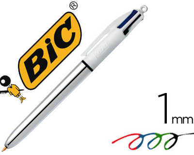 stylo-bille-bic-4-couleurs-gri-p-pro-pointe-moyenne-encre-classique-ratractable-rechargeable-4-couleurs-shine