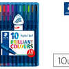 STYLO-BILLE STAEDTLER TRIPLUS BALL 437 M POINTE MATAL LARGE 0.7MM ENCRE INFALSIFIABLE ATUI CHEVALET 10 COLORIS ASSORTIS