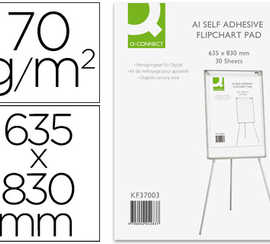 bloc-confarence-q-connect-63-5-x83cm-repositionnable-bande-suparieure-adhasive-30f-papier-70g-m2