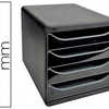 MODULE CLASSEMENT EXACOMPTA BI G BOX 4 TIROIRS OUVERTS MONOBLOC ULTRA RIGIDE 347X278X267MM COLORIS NOIR/NOIR GLOSSY