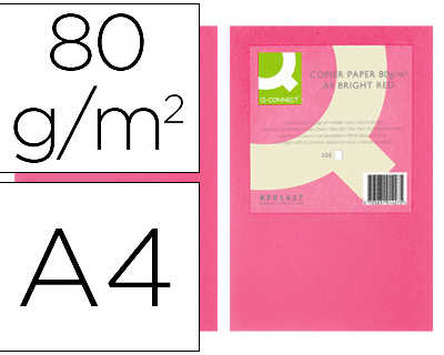 papier-couleur-q-connect-multi-fonction-a4-80g-m2-unicolore-rose-intense-ramette-500-feuilles