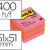 BLOC-NOTES POST-IT MINIS 51X51 MM 400F REPOSITIONNABLES COLORIS PLAISIR