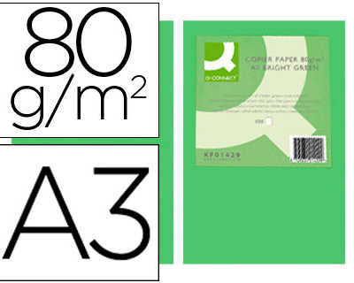 papier-couleur-q-connect-multi-fonction-a3-80g-m2-unicolore-vert-intense-ramette-500-feuilles