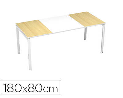 bureau-paperflow-easydesk-180x-80cm-pieds-acier-laqua-blanc-plateau-blanc-h-tre