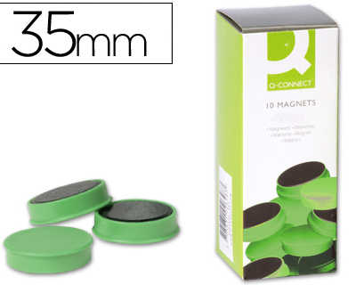 aimant-q-connect-diametre-35mm-affichage-signalisation-toutes-surfaces-matalliques-coloris-vert-bo-te-10-unitas