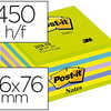 BLOC-NOTES POST-IT CUBE 76X76M M 450F REPOSITIONNABLES COLORIS LIGHT ANERGIE