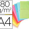 CHEMISE EXACOMPTA SUPER PAPIER FIBRES NEUVES 180G 310X225MM FENÊTRE COLORIS ASSORTIS LOT 10 UNITAS