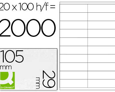 atiquette-adhasive-q-connect-1-05x29mm-coins-droits-imprimante-jet-d-encre-laser-copieur-bo-te-100-feuilles-2000-unitas