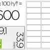 ATIQUETTE ADHASIVE Q-CONNECT 9 9X33.9MM COINS ARRONDIS IMPRIMANTE JET ENCRE LASER COPIEUR BOÎTE 100 FEUILLES 1600 UNITAS