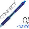 STYLO-BILLE Q-CONNECT SIGMA ECRITURE MOYENNE 0.5MM ENCRE GEL RATRACTABLE CORPS PLASTIQUE TRANSLUCIDE COLORIS BLEU