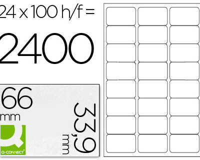 atiquette-adhasive-q-connect-6-6x33-9mm-coins-arrondis-imprimante-jet-encre-laser-copieur-bo-te-100-feuilles-2400-unitas