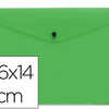 POCHETTE ENVELOPPE LIDERPAPEL POLYPROPYLENE 180 MICRONS 260X140MM 50F FERMETURE BOUTON RASISTANT TRANSPARENT VERT