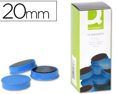 aimant-q-connect-diametre-20mm-affichage-signalisation-toutes-surfaces-matalliques-coloris-bleu-bo-te-10-unitas