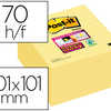 BLOC-NOTES POST-IT SUPER STICK Y GRAND FORMAT 101X101MM 70F LIGNAES REPOSITIONNABLES ADHASIF RENFORCA COL. JAUNE 6 BLOCS