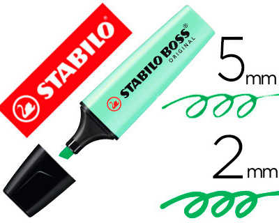 surligneur-stabilo-boss-pastel-traca-2-5mm-pointe-biseautae-encre-universelle-base-eau-rasistante-lumiere-menthe-al-ea