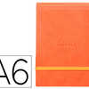 POCHETTE RHODIARAMA WEBPOCKET A6 9X14CM COUVERTURE SIMILI CUIR TANGERINE INTÉRIEUR IMPRIMÉ FERMETURE ÉLASTIQUE ORANGE