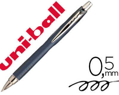 stylo-bille-uniball-jetstream-rt-acriture-moyenne-0-5mm-encre-gel-ratractable-grip-antiglisse-agrafe-matal-coloris-noir