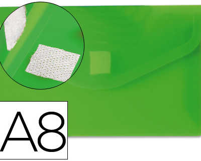 pochette-enveloppe-liderpapel-polypropylene-180-microns-a8-74x52mm-50f-fermeture-bouton-rasistant-transparent-vert