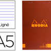 BLOC AGRAFÉ RHODIA COLOR N.16 A5 14.8x21CM COUVERTURE PELLICULÉE 70F 90G LIGNÉ MICROPERFORÉ COLORIS ROUILLE