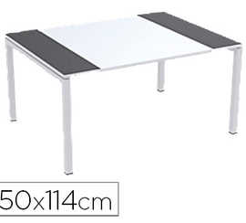 bureau-paperflow-easydesk-150x-114cm-pieds-acier-apoxy-blanc-plateau-blanc-anthracite