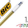 STYLO-BILLE BIC 4 COULEURS SHI NE POINTE 1MM ACRITURE MOYENNE CORPS DORA MATALLISA BRILLANT