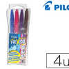 ROLLER PILOT FRIXION BALL ACRI TURE MOYENNE 0.5MM ENCRE EFFACABLE RECHARGEABLE GOMME COULEURS FUN POCHETTE 4 UNITAS