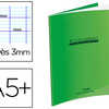 CAHIER D'ACRITURE CONQUARANT C LASSIQUE COUVERTURE POLYPROPYLENE RIGIDE A5+ 17X22CM 32 PAGES 90G SAYES 3MM COLORIS VERT