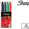 MARQUEUR SHARPIE PERMANENT POI NTE OGIVE FINE 0.9MM SECHE RAPIDEMENT ATUI 4 UNITAS ASSORTIES