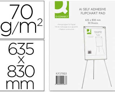 bloc-confarence-q-connect-63-5-x83cm-repositionnable-bande-suparieure-adhasive-30f-papier-70g-m2