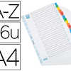 INTERCALAIRE ELBA MYLAR CARTON FORT 170G ALPHABATIQUE 26 TOUCHES A-Z A4 ONGLETS RECTO/VERSO COLORIS ASSORTIS