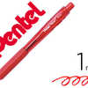 STYLO-BILLE PENTEL WOW POINTE 1MM RATRACTABLE GRIP CAOUTCHOUC CORPS TRIANGULAIRE ERGONOMIQUE ENCRE COLORIS ROUGE