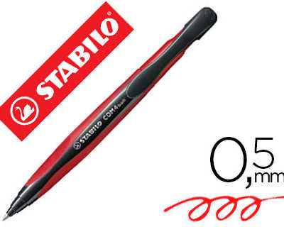 stylo-bille-stabilo-com4ball-r-tractable-rechargeable-rouge