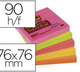 bloc-notes-post-it-super-stick-y-couleurs-naon-76x76mm-90f-repositionnables-adhasif-renforca-coloris-assortis-5-blocs