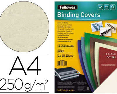 couverture-fellowes-grain-cuir-250g-format-a4-coloris-ivoire-paquet-100-unitas