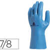 GANT LATEX DELTAPLUS SUPPORT C OTON JERSEY LONGUEUR 30CM APAISSEUR 1.25MM COLORIS BLEU TAILLE 7/8 PAIRE