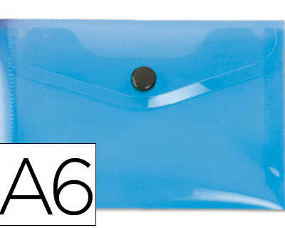 pochette-enveloppe-liderpapel-polypropylene-180-microns-a6-148x105mm-50f-fermeture-bouton-transparent-frosty-bleu