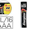 PILE ENERGIZER ALCALINE POWER I.C.E. LR03 TAILLE AAA BLISTER 16 UNITAS