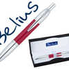 STYLO-BILLE BELIUS PERPIGNAN C ORPS LAQUA ROUGE DATAILS CHROMAS ENCRE BLEUE POINTE 1MM