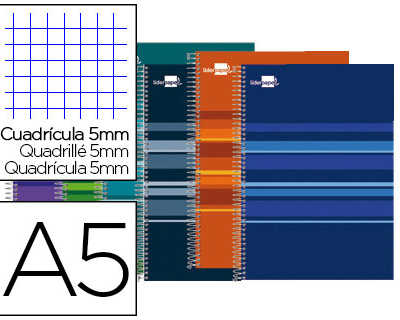 cahier-spirale-liderpapel-s-rie-classic-a5-14-8x21cm-320p-60g-m2-quadrillage-5mm-4-trous-coil-lock-coloris-assortis