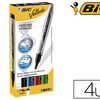 MARQUEUR BIC VELLEDA POCKET EF FACABLE POINTE OGIVE TRACA 3MM ENCRE LIQUIDE FORMAT POCHE COLORIS STANDARDS BOÎTE 4U