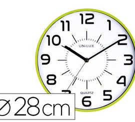 horloge-unilux-pop-quartz-haut-e-pracision-silencieuse-pile-1-5v-aa-fournie-diametre-28-5cm-lisibilita-30-metres-vert
